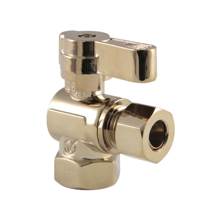 Kingston Brass KF3310PB 3/8" FIP X 3/8" OD Comp Angle Stop Valve, Polished Brass KF3310PB